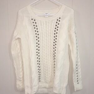 Bar III Studded Long Sleeve Sweater Size S